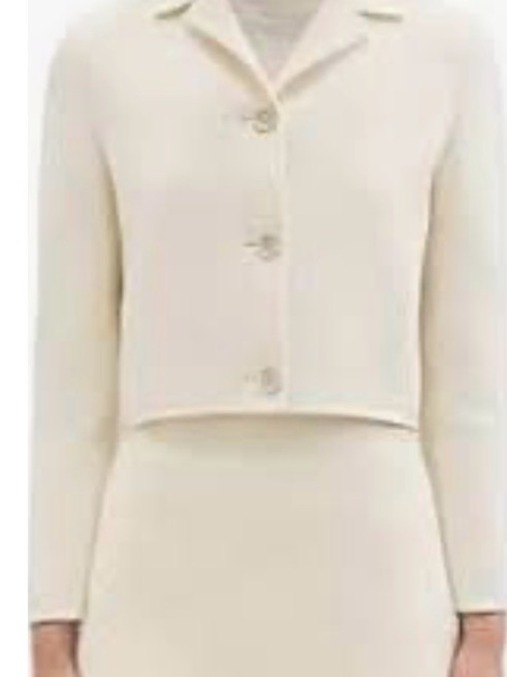 Theory Cropped Button Blazer in Cream